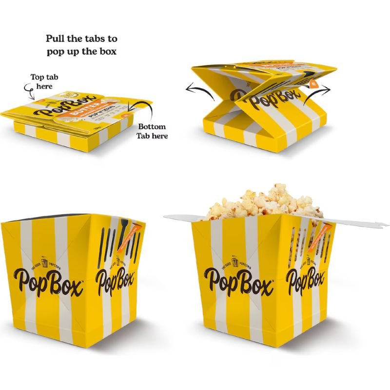 [Expiry Date: 19/02/2027] Pop Box Butter Flavour Microwave Popcorn 100g