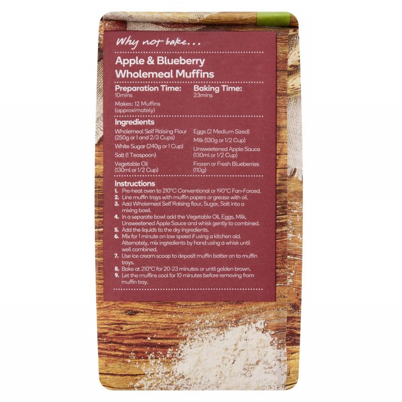 [CLEARANCE Expiry Date: 30/09/2026] Woolworths Wholemeal Self Raising Flour 1kg