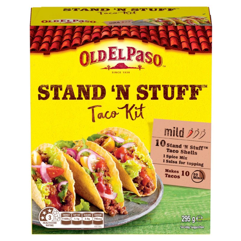 [Expiry Date: 02/03/2027] Old El Paso Stand 'N Stuff Taco Kit Mexican Style 295g
