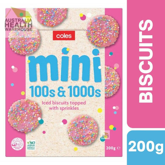[CLEARANCE Expiry: 18/05/2026] Coles Mini 100's & 1000's Biscuits 200g