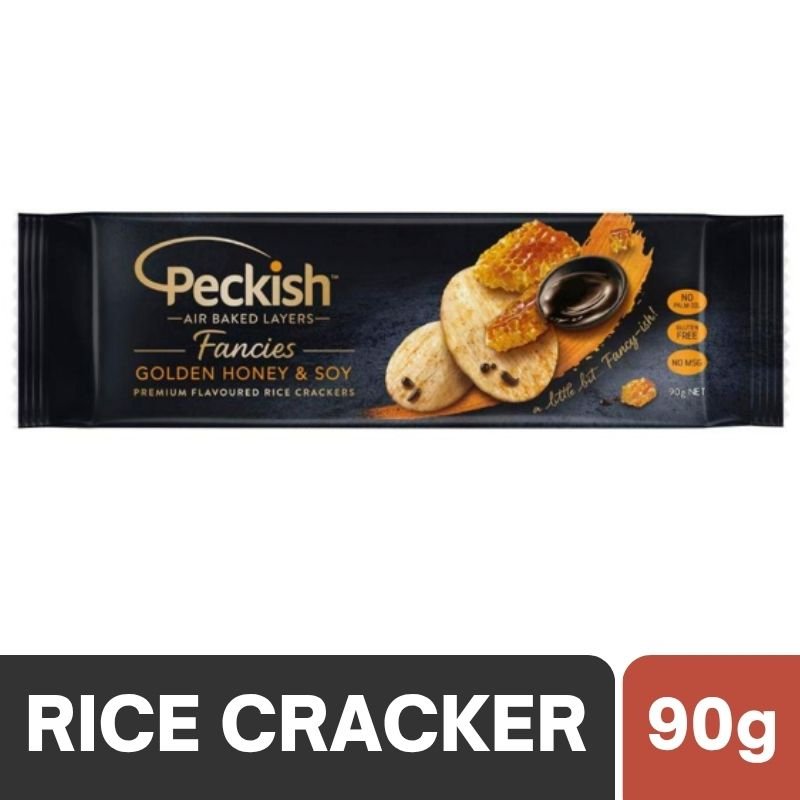 [Expiry Date: 15/04/2027] Peckish Fancies Golden Honey & Soy Rice Crackers 90g