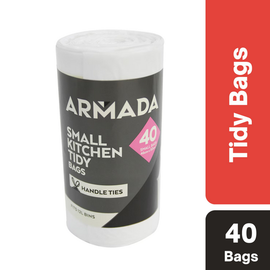 Armada Kitchen Tidy Bags With Handle Ties Small Roll 40 pack