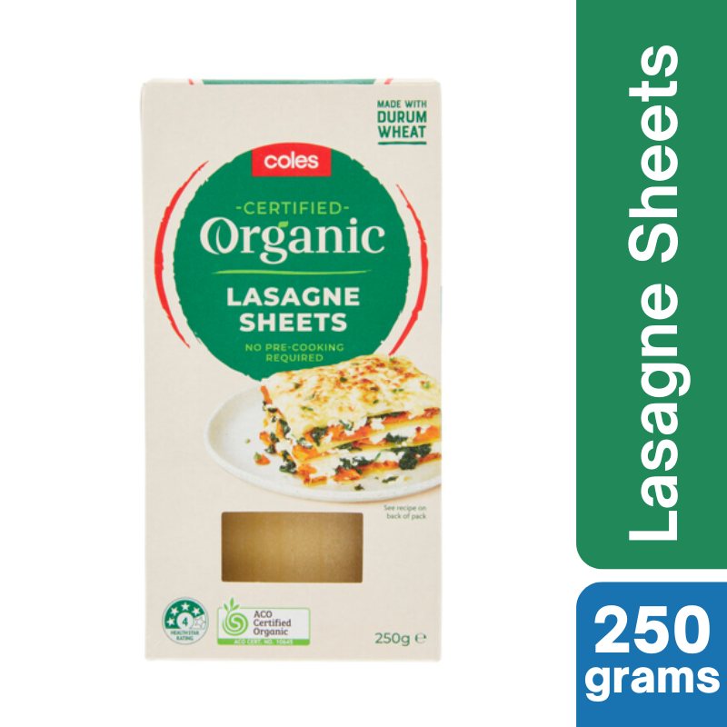 [Expiry: 28/10/2028] Coles Organic Lasagne Sheets 250g