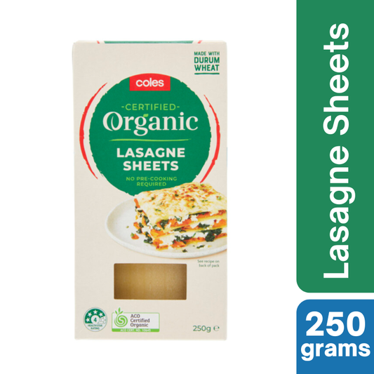 [Expiry: 28/10/2028] Coles Organic Lasagne Sheets 250g