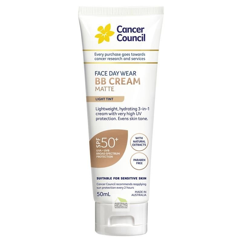 [Expiry: 02/2027] Cancer Council Face Day Wear BB Cream Matte Light Tint SPF 50+ 50mL