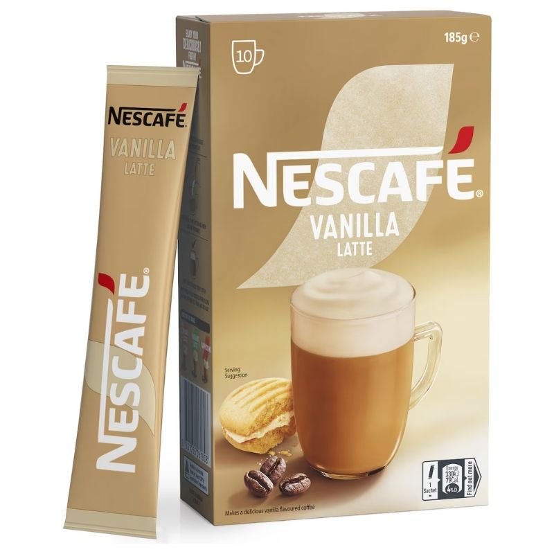[Expiry Date: 06/2027] Nescafe Vanilla Latte Coffee Sachets 10 Pack