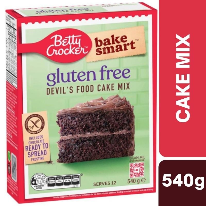 [Expiry Date: 22/02/2027] Betty Crocker Bake Smart Gluten Free Devils Food Cake Mix 540g