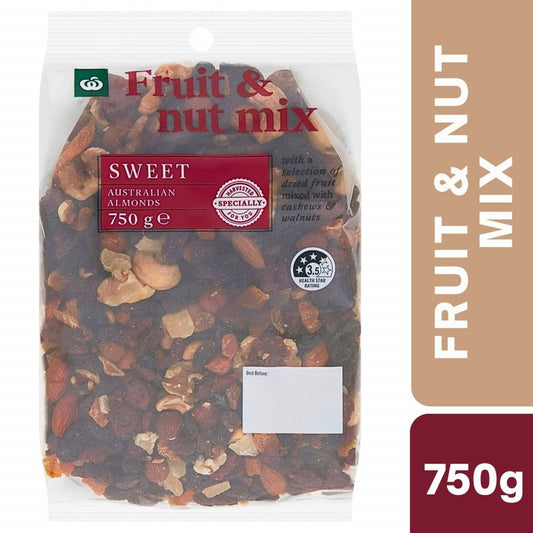 [Expiry: 01/09/2026] Woolworths Mixed Nuts & Fruit 750g