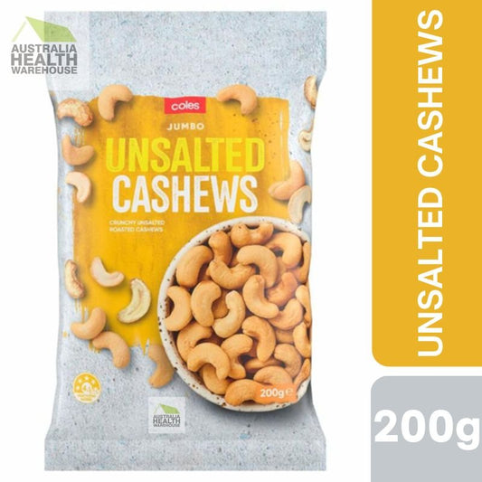 Coles Jumbo Unsalted Cashews 200g