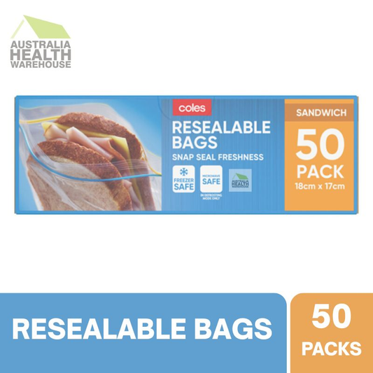 Coles Resealable Sandwich Bags 50 pack