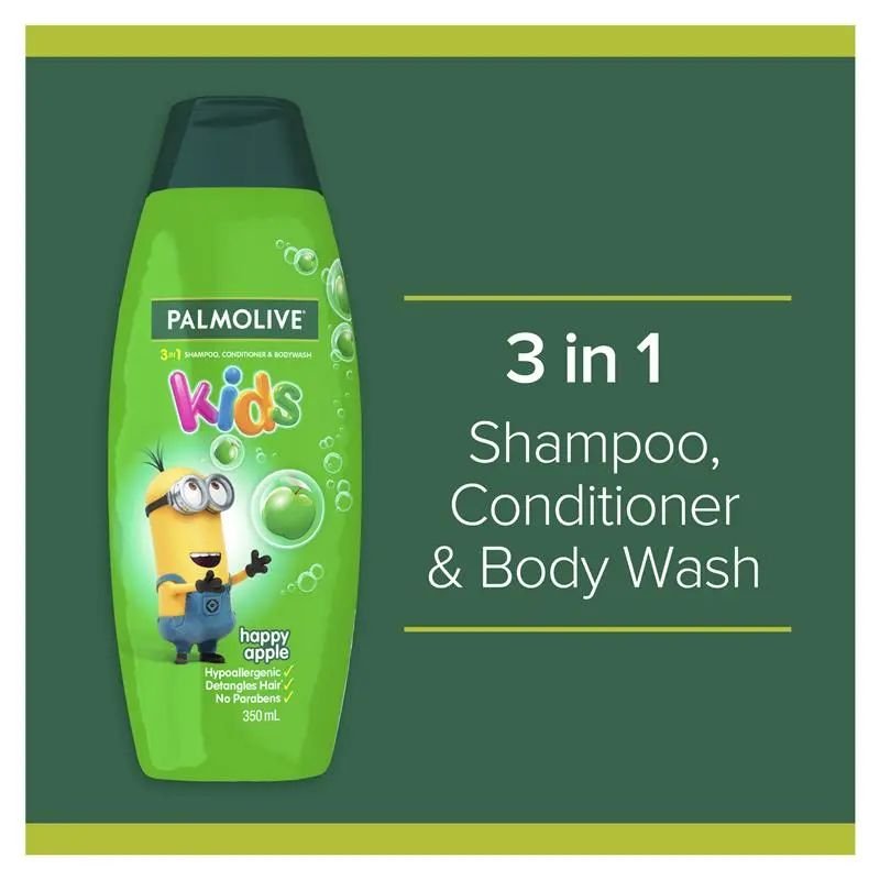 Palmolive Kids Bluey 3 in 1 Happy Apple Shampoo, Conditioner & Bodywash 350mL