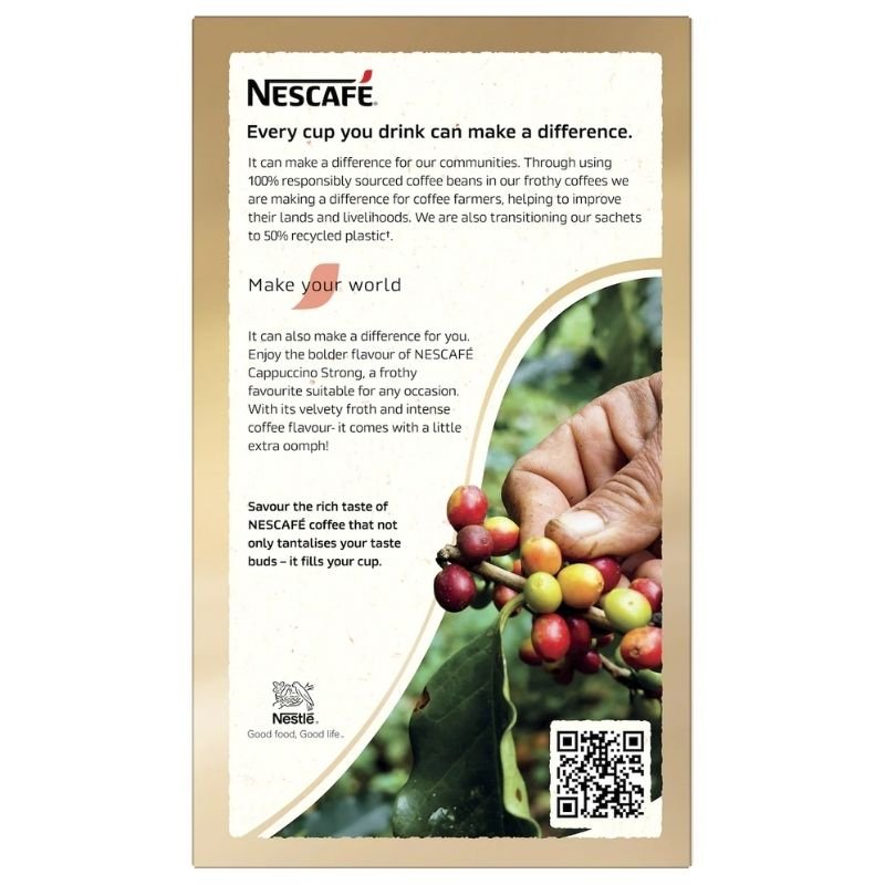 [Expiry: 06/2027] Nescafe Cappuccino Strong Coffee Sachets 10 Pack