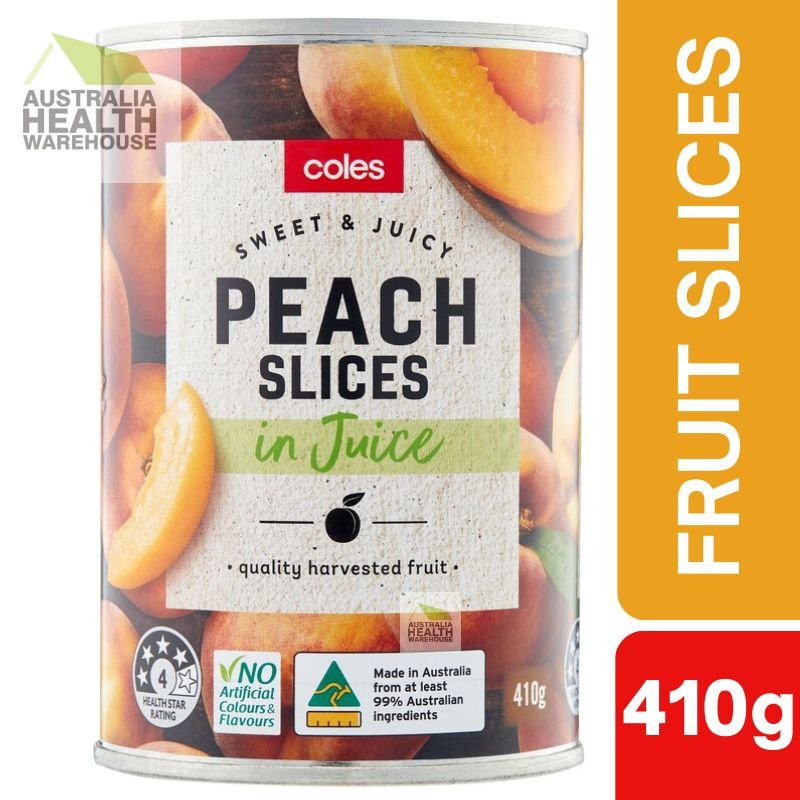 [Expiry Date: 01/2029] Coles Australian Peach Slices in Juice 410g