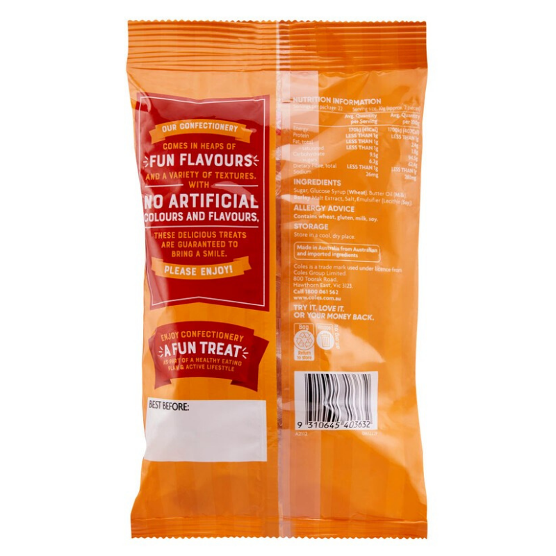 [Expiry Date: 13/05/2026] Coles Butterscotch 225g