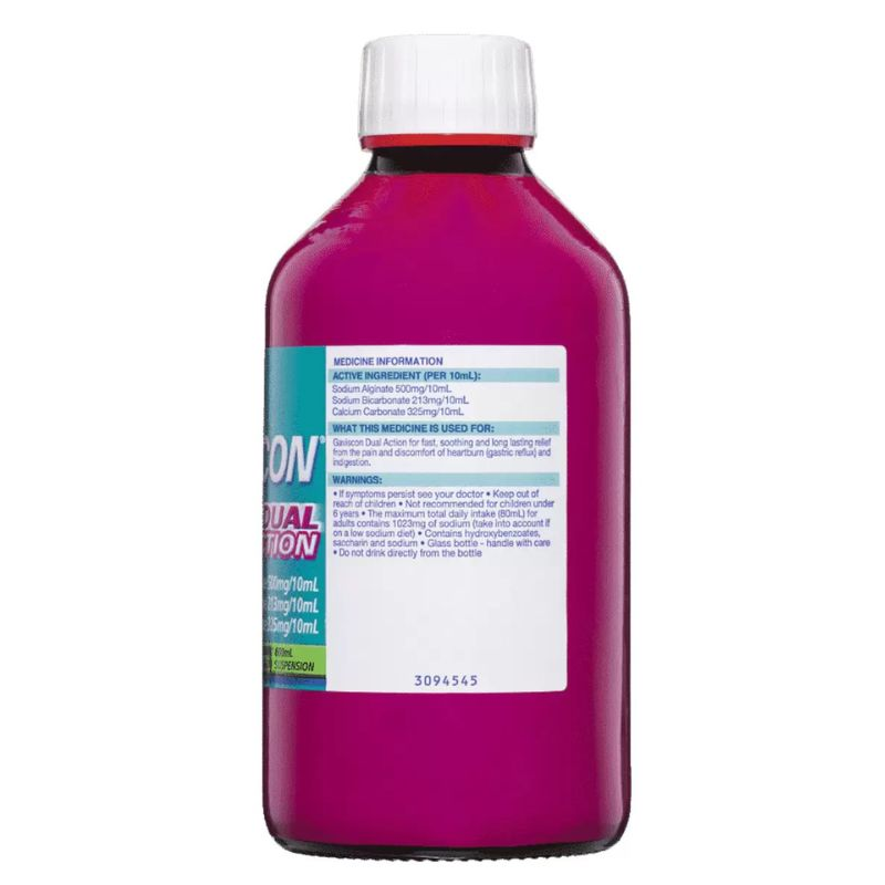 [Expiry: 01/2026] Gaviscon Liquid Dual Action Peppermint 600mL
