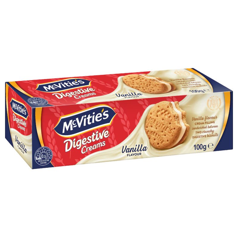 [Expiry Date: 17/02/2027] McVitie's Digestive Creams Vanilla Flavour Biscuits 100g
