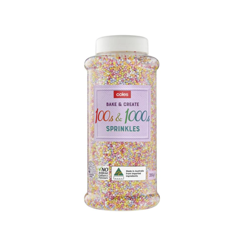 Coles Bake & Create 100's & 1000's Sprinkles 350g