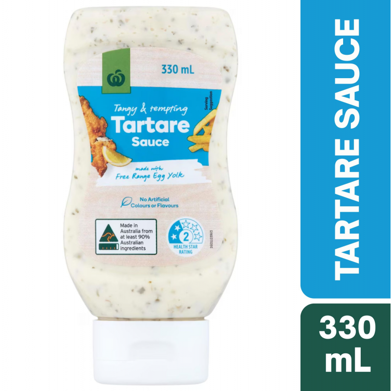 [Expiry Date: 12/01/2027] Woolworths Tartare Sauce 330mL