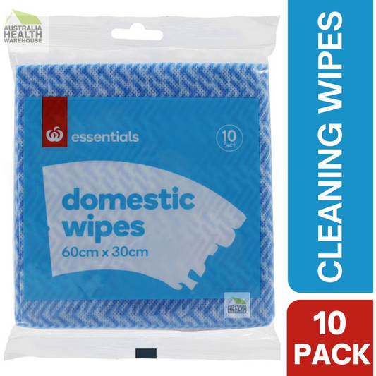 Woolworths Essentials Multi-Purpose Domestic Cleaning Wipes 10 Pack (Blue)
