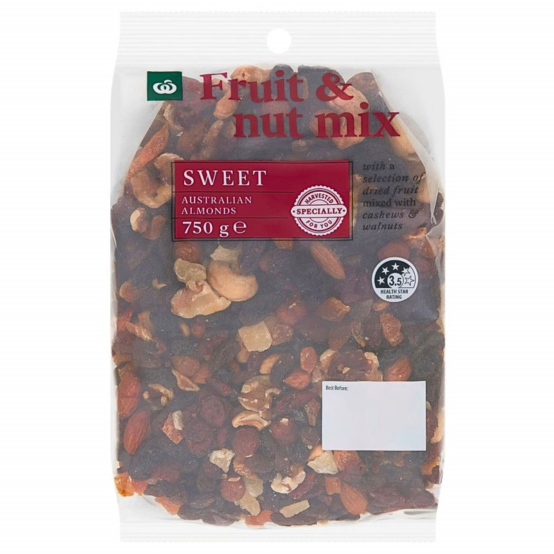 [CLEARANCE Expiry Date: 01/09/2026] Woolworths Mixed Nuts & Fruit 750g