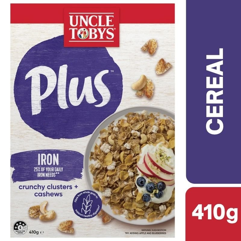 [CLEARANCE Expiry Date: 07/11/2026] Uncle Tobys Cereal Plus Iron 410g