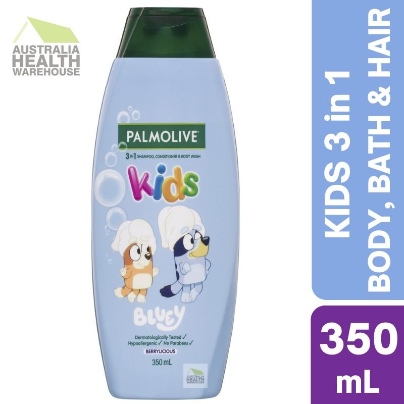 Palmolive Kids Bluey 3 in 1 Berrylicious Shampoo, Conditioner & Bodywash 350mL