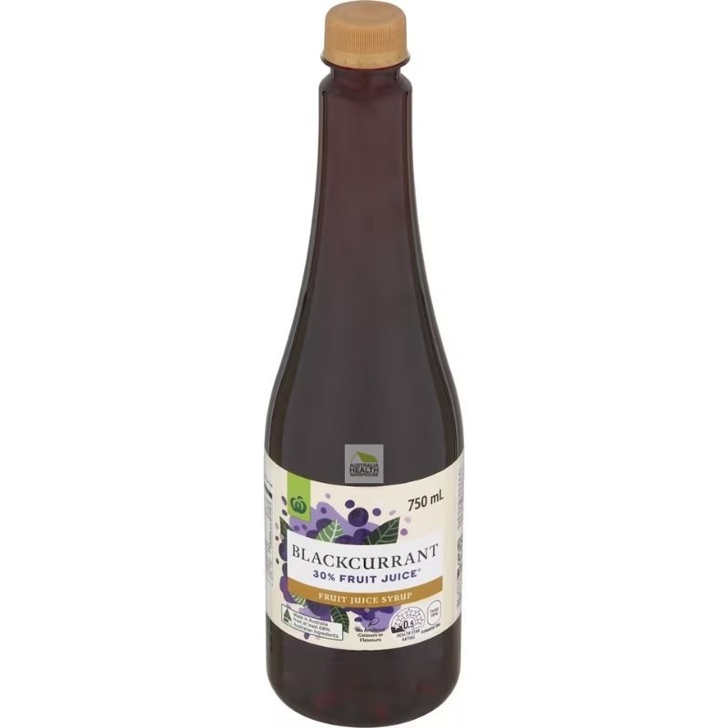 [CLEARANCE Expiry Date: 08/06/2026] Woolworths Blackcurrant Fruit Juice Syrup 750mL