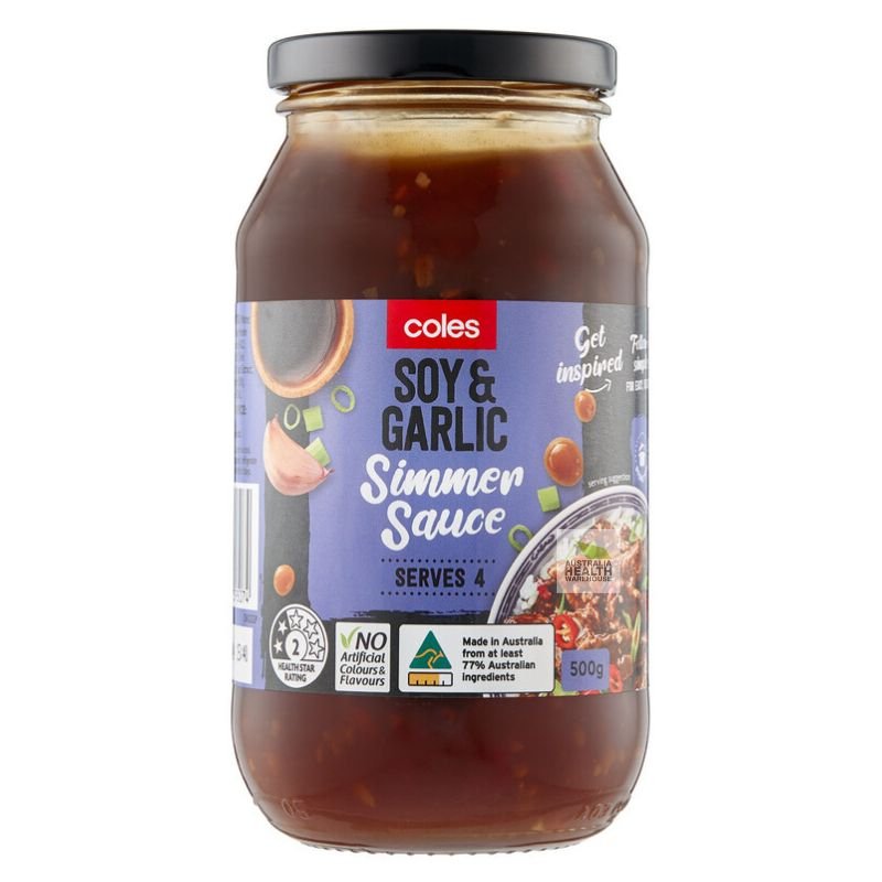 Coles Soy & Garlic Simmer Sauce 500g