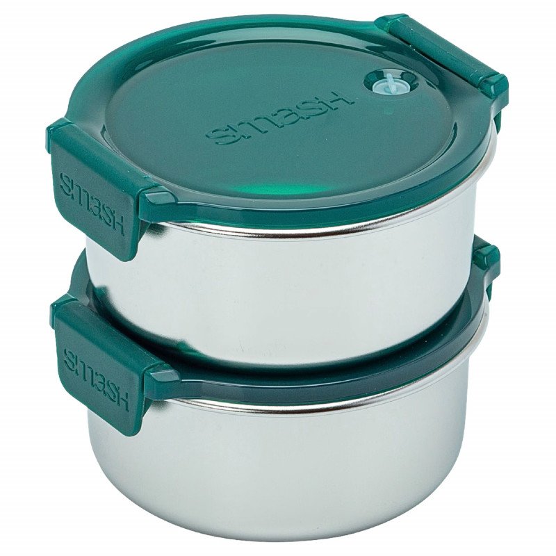 Smash Blue Stainless Steel Snack Pots 2 x 200mL (green)