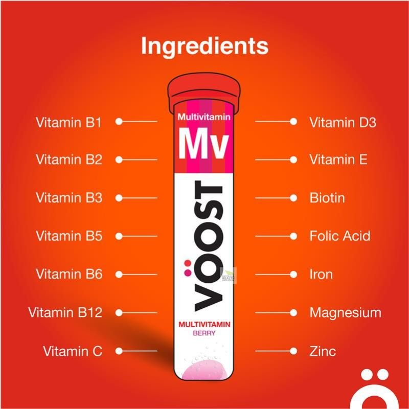 [Expiry: 11/2025] Voost Multivitamin Effervescent Berry 60 Tablets