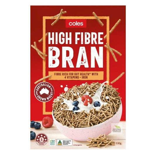 [Expiry Date: 21/05/2027] Coles High Fibre Bran 530g
