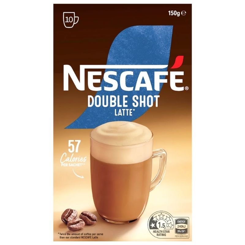 [Expiry Date: 07/2027] Nescafe Double Shot Latte Coffee Sachets 10 Pack