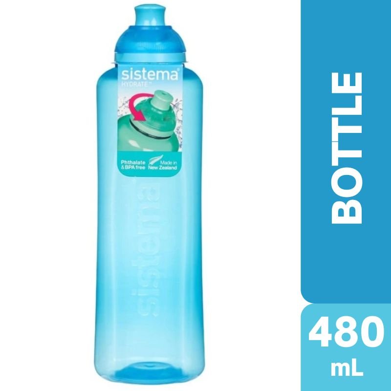 Sistema Hydrate Twist & Sip Bottle Assorted 480mL (BLUE)