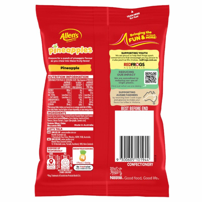 [Expiry: 04/2027] Allen's Pineapples Lollies 170g