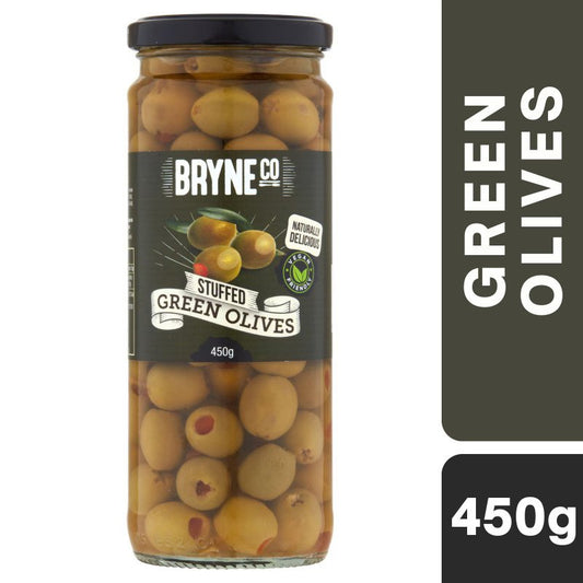 [Expiry Date: 26/07/2028] Bryne Co Stuffed Green Olives 450g