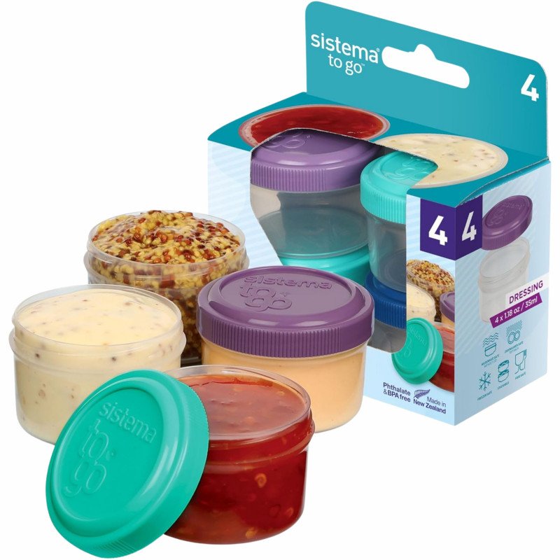 Sistema To Go Dressing Food Container 35mL x 4 pack
