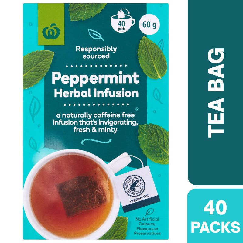 [Expiry: 07/01/2028] Woolworths Peppermint Herbal Infusion Tea 40 Pack
