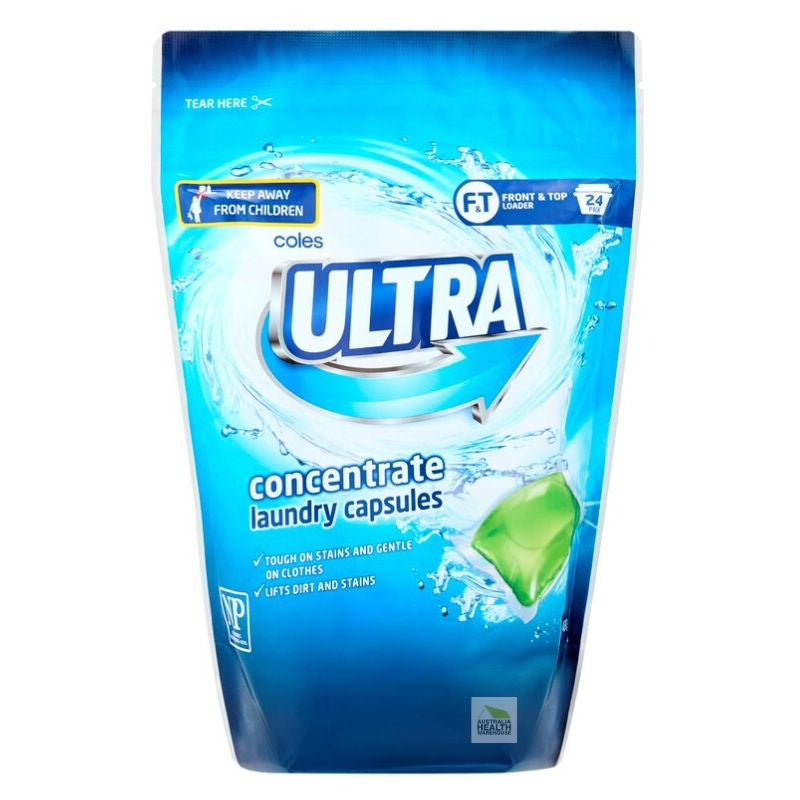 Coles Ultra Concentrate Laundry Liquid Capsules 24 pack