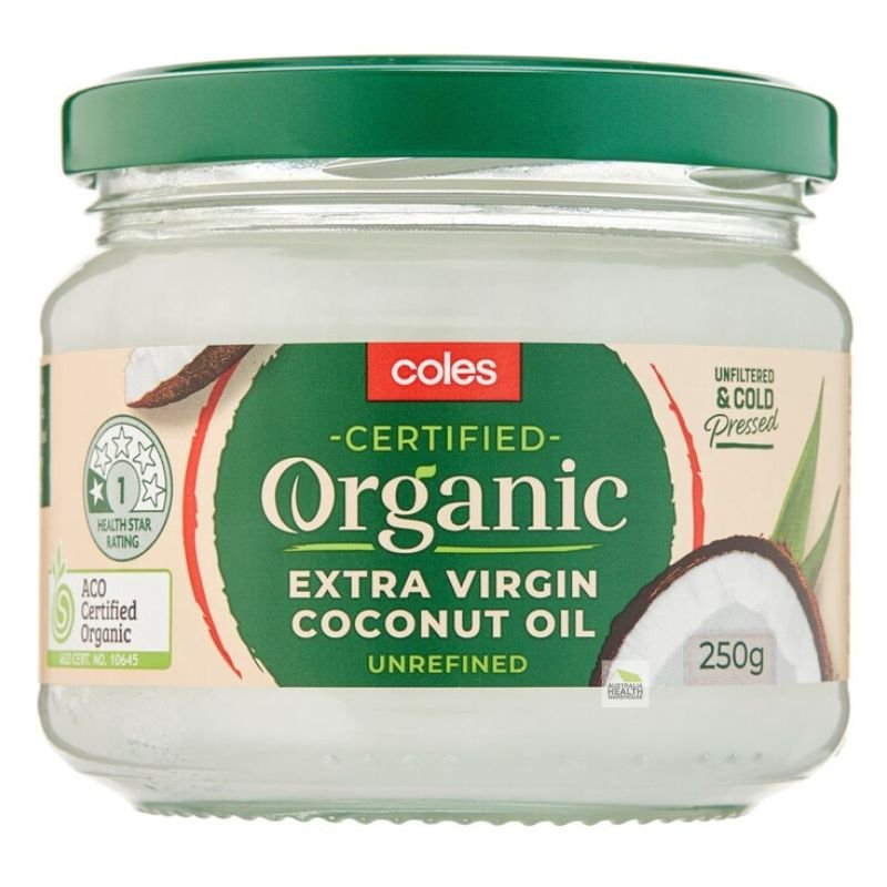 [Expiry: 17/03/2027] Coles Certified Organic Extra Virgin Coconut Oil Unrefined 250g
