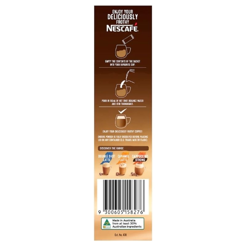 [Expiry Date: 04/2027] Nescafe Double Shot Caramel Latte Coffee Sachets 10 Pack
