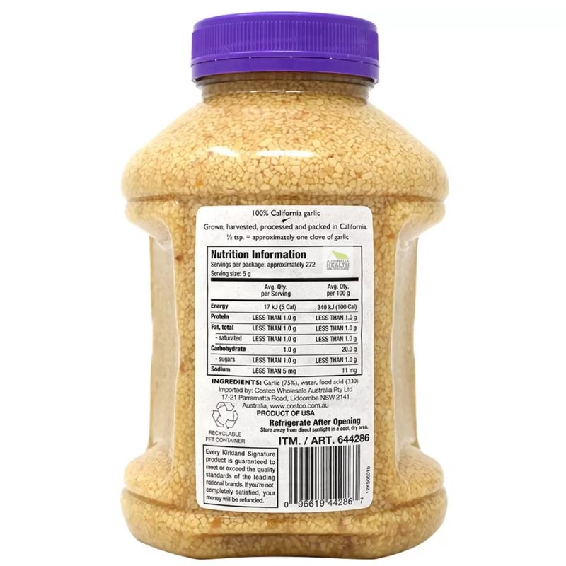 [Expiry: 01/2027] Kirkland Signature Minced California Garlic 1.36kg
