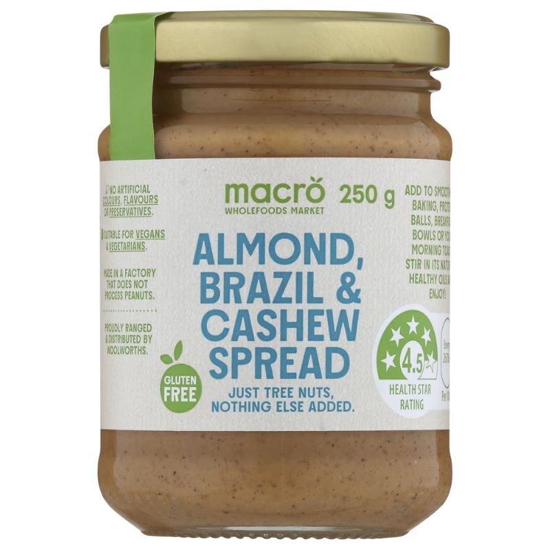[Expiry: 18/02/2027] Woolworths Macro Almond, Brazil & Cashew Spread 250g