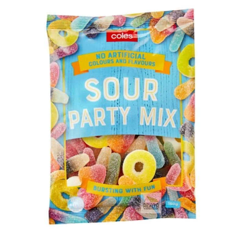 [CLEARANCE Expiry Date: 30/04/2026] Coles Sour Party Mix Lollies 150g