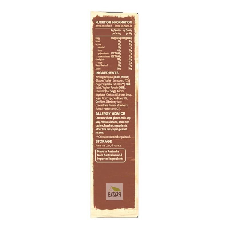 [Expiry: 19/07/2025] Coles Muesli Bars Strawberry Flavoured Yoghurt Topped 8 Pack 248g