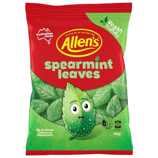[Expiry: 06/2027] Allen's Spearmint Leaves Lollies 160g