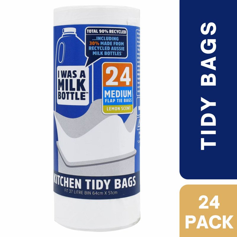 I Was A Milk Bottle Kitchen Tidy Bag Medium Lemon Scented 24 Pack
