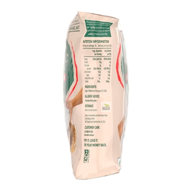 Expiry Date: 19/08/2026 Coles Organic Self Raising Flour 1kg