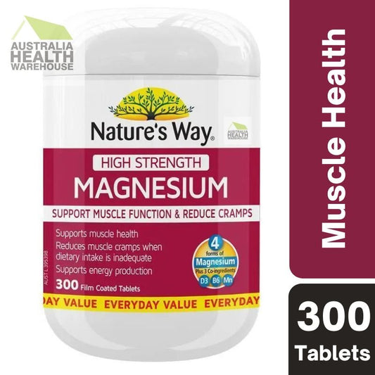 [Expiry: 04/2028] Nature's Way High Strength Magnesium 300 Tablets