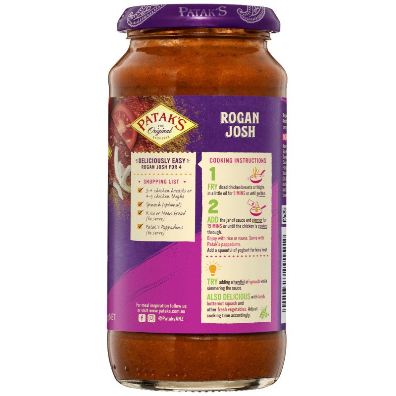 [Expiry: 12/2026] Patak's Rogan Josh Curry Paste 450g