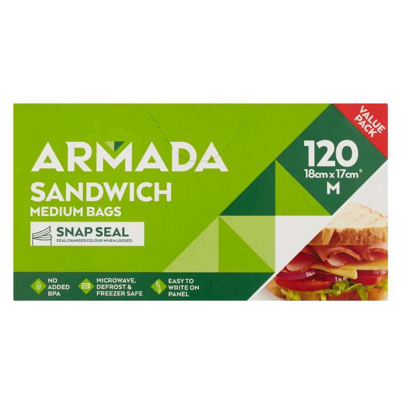 Armada Resealable Medium Sandwich Bags 120 Pack